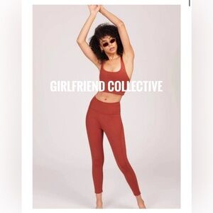 BNWOT Girlfriend Collective High Rise Compression Leggings rust colour size M